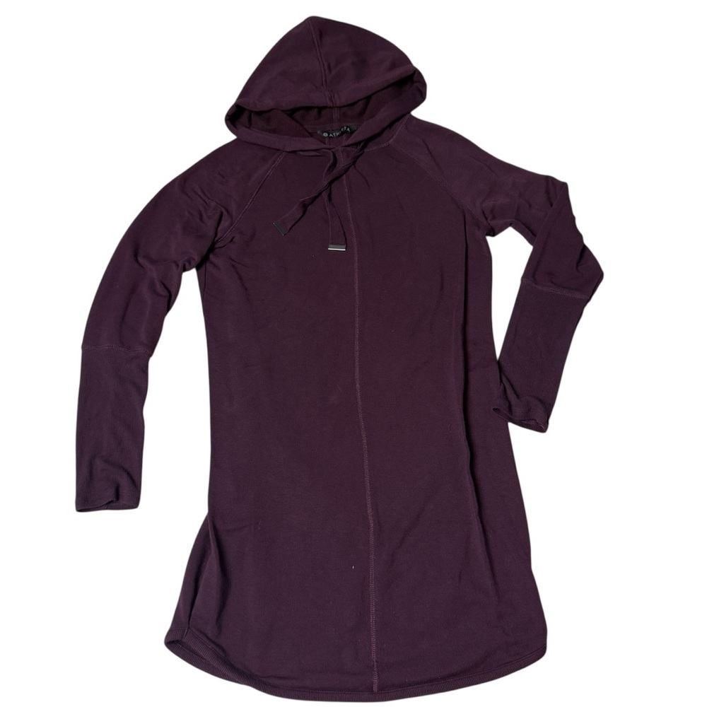 Athleta Solitude Hoodie sweatshirt dress purple burgundy XS - Picture 2 of 12